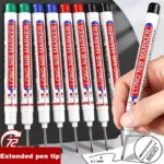 8Pcs/Set 20mm Deep Hole Long Nib Head Markers For Metal Perforating Pen Waterproof Bathroom Woodworking Decoration Multi-Purpose (New)