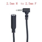 4 Pole 2.5mm Jack Male to Female Right Angled Extension Audio Adaptor Cable 0.2m 1m 2m 3m (New)