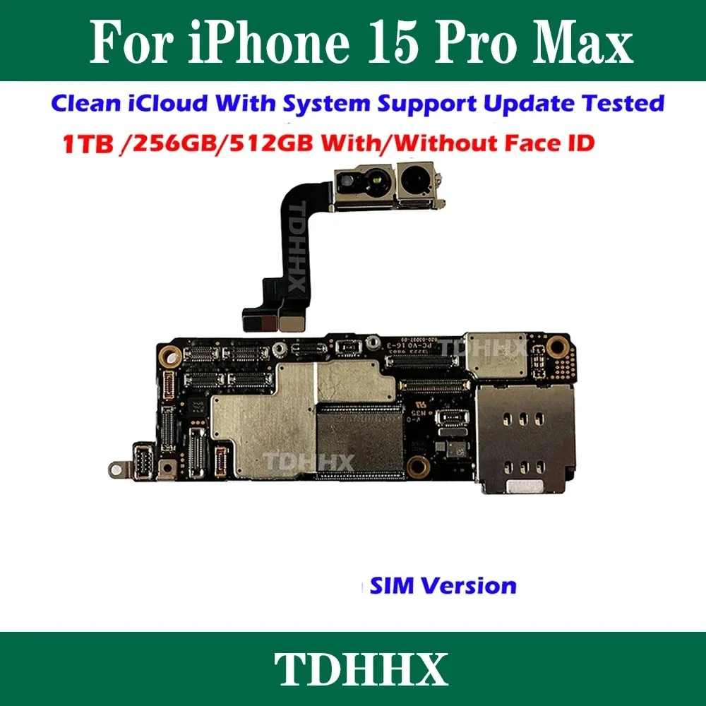 Dual SIM Version Mainboard Clean iCloud For iPhone 15 Pro Max Motherboard Support iOS Update Logic Board ok Plate Fully Tested