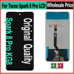 Black Original Tecno Spark 8 Pro KG8 LCD Display