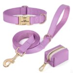 3pcs/lot Dog Collar Leash Bag Set Personalized Dog Collars Custom PU Leather Pet Buckle Necklace With Lead Poop Bag for Dogs Pug (New)