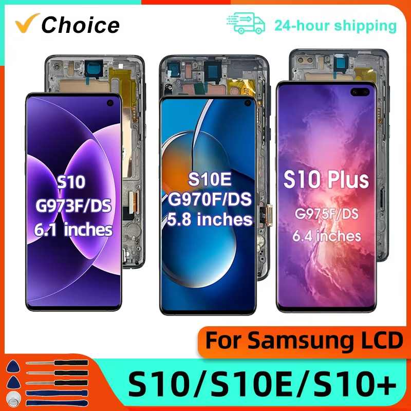 AAA+ TFT For Samsung Galaxy S10 S10E S10 Plus Display Touch Screen Digitizer For SM-G973U SM-G970F SM-G975F Replacement Parts
