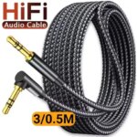 3.5mm Jack Audio Cable 90 Degree Elbow Male to Straight Male Speaker Aux Wire For Samsung Xiaomi MP3/4 Video Adapter Cord (New)