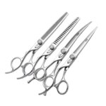 Fenice JP440C Left Hand 7 Inch Professional Pet Scissors Set Dog Grooming Kits Scissors Straight Curved Chunker Thinner Shears (New)