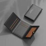 Fashion Leather Men Card Wallets Large Capacity Solid Color Male Purse Multi-card Multifunctional Photo Holder Women (New)
