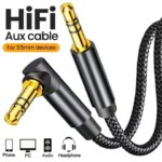 3.5mm Jack Audio Cable 90 Degree Elbow Male to Male Speaker Aux Wire For Samsung Xiaomi MP4/3 Video Car Headphone Adapter Cord (New)