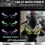 for CFMOTO 675SR Modification Front headlight assembly Flowing lights Daytime running lights Ambient lights Color-changing (New)