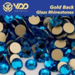 VDD 029 Capri Blue High Quality SS4-SS20 Glass Rhinestones Crystal Gold Flatback Strass Stones For DIY Nail Art Accessories (New)