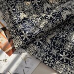 Butterfly Embroidery Linen Cotton Pillow Cover Tablecloth Fabric for Handmade Sewing DIY Home Textile Decoration Craft Material (New)