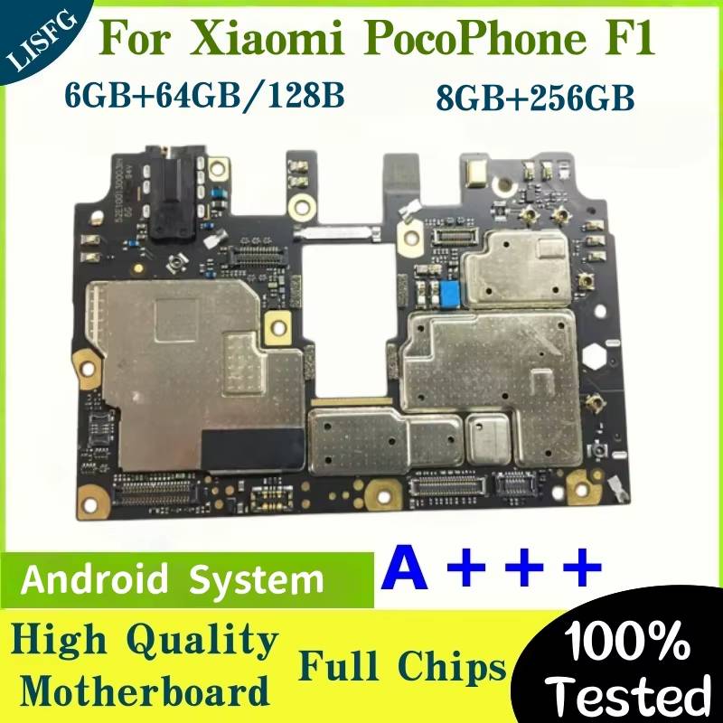 256GB Global Version For Xiaomi Pocophone Poco F1 Motherboard 128GB 64G Logic Board Unlocked Mainboard Android OS Plate 256GB Global Version For Xiaomi Pocophone Poco F1 Motherboard 128GB 64G Logic Board Unlocked Mainboard Android OS Plate