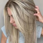 New In Natural Straight High Density Highlights Synthetic Lace Top Wigs Ombre Ash Platinum Blonde Premium Wig On Clearance Sale (New)