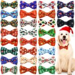 2024 New 50PCS Christmas Dog Bows Removable Dog Bowties Collar Pet Dog Christmas Bow Tie For Dogs Pets Christmas Accessories (New)