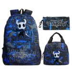 3pcs Game Hollow Knight Backpack Lunch Bag Pencil Case Set Boy Girl Schoolbag Lightweight Travel Backpack Student Laptop Bookbag (New)