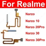 Fingerprint Sensor Flex Cable Realme Narzo 10 20 30 Pro 4G 5G Power Button Home Unlock Touching Fingerpoint Parts Bangladesh (New)