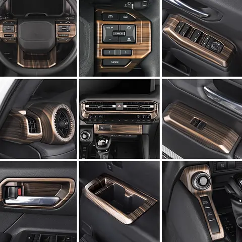 S82f81a861b104ef6807f27813fd95dde7_480x480q75 Wood Grain Car Gear Shift Panel Window Button Trim Air Vent Covers For Toyota Land Cruiser 250 Prado LC250 Interior Accessories (New) - Image 1