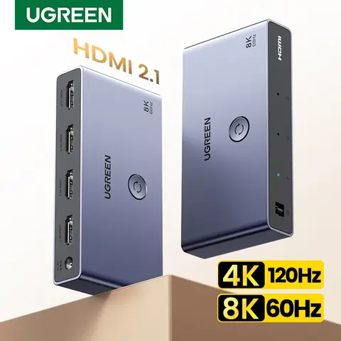 S892e42c260ae4bad99fe299cfbc1222cP_480x480q75 UGREEN HDMI 2.1 Switcher 8K 60Hz 4K120Hz HDMI-compatible Switch 3 in 1 Out with Remote Control Converter For Xbox PS5 Monitors (New) - Image 1