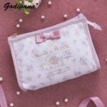 Japanese Style New Square Tissue Shape Makeup Storage Bag Girl Ladies Portable Large Capacity Pink Cosmetic Bags (New)