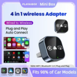 2026 BackShell 4 in 1 Wireless Carplay Android Auto Mirror Link Adapter Wireless mini Box Plug And Play Bluetooth WiFi Fast Connect Bangladesh (New)