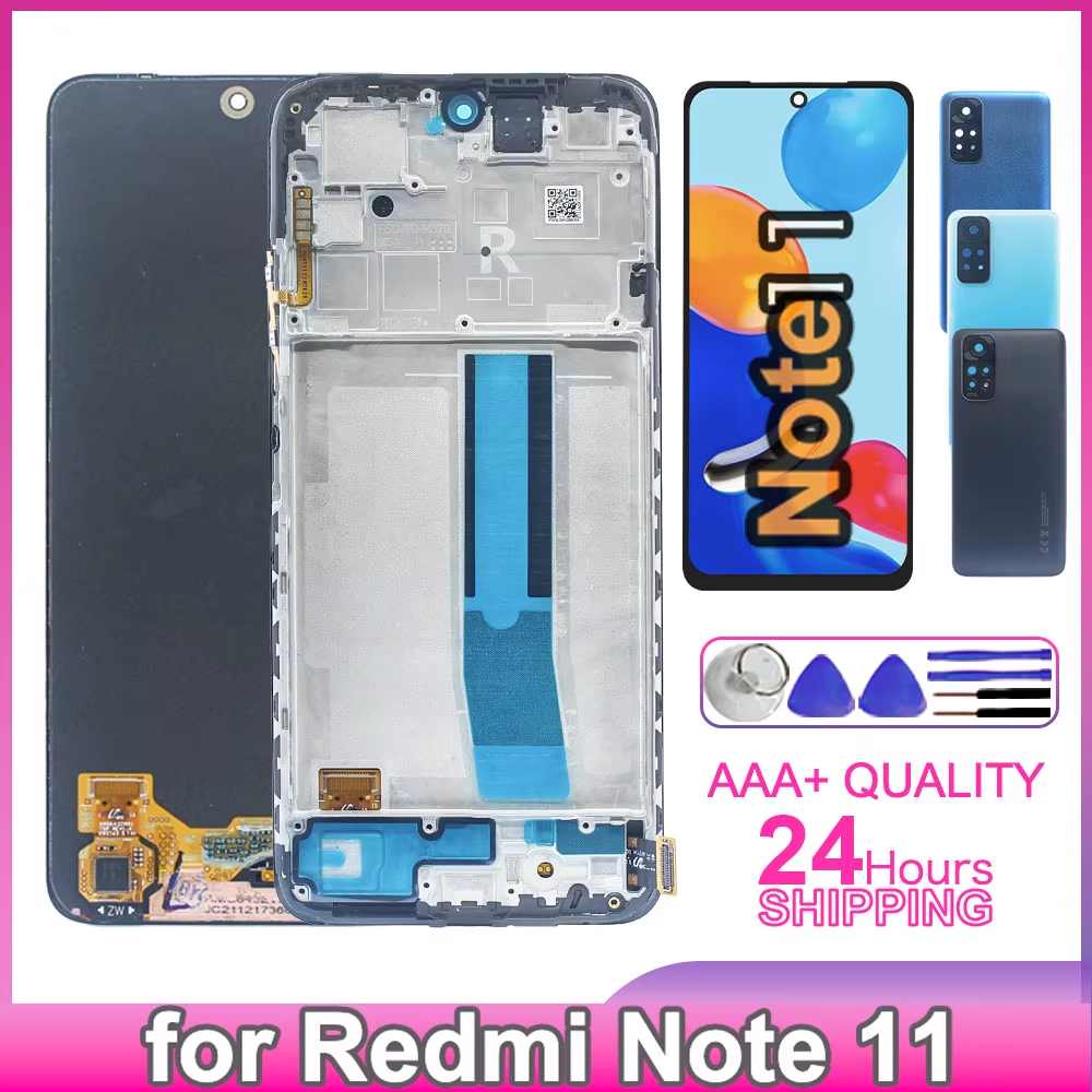 Multi-material LCD for Redmi Note 11 4G Display Touch Screen Digitizer Replacement for Redmi Note 11 4G LCD with Frame