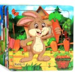 New 20 Piece Wooden 3d Puzzle Cartoon Animal Vehicle Jigsaw Puzzle Montessori Educational Toys For Kids 3-6 Years Old (New)