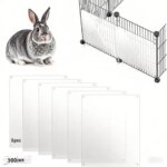 6/12Pcs Clear Edge Pet Cage Liner with Zip Ties Cutable Rabbit Urine Guard Prevent Scatter Easy to Clean Cage Protection (New)