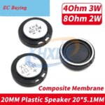 2PCS 20MM Plastic Composite Membrane 8Ohm 2W 4Ohm 3W Speaker 20 MM 8 4 Ohm 2 3 Watt 2CM Ultra-thin Horn Acoustic Components (New)