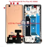Original super AMOLED Infinix Hot 50 Pro 4G X6881 LCD Display Screen Frame Hot 50 pro Plus