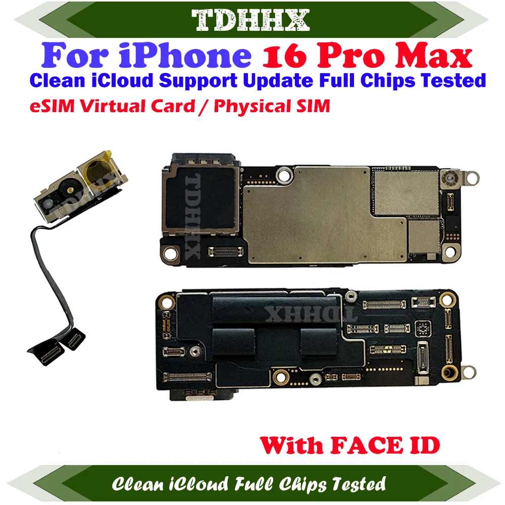 1TB Mainboard Clean iCloud With system For iPhone 16 Pro Max 512gb Logic Board 256G Full Function Support Update Motherboard