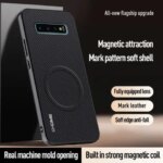Luxury Leather Texture Magnetic Phone Case For Samsung Galaxy S10 Plus S10Plus Silicone ShockProof Protective Back Cover Coque (New)