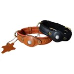 Pet Leather Dog Collar with AirTag Holder Anti-Loss GPS Tracking for Large Dogs קולר לכלבים קטנים (New)