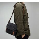 Zency Vintage Men Messenger Bag Large Capacity Canvas Crossbody Designer for Commuter Winter Travel Single Shoulder Bag For Male (New)