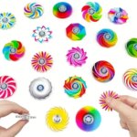 12/24pcs Rainbow Fidget Spinner DIY Finger Spinner Anti Anxiety Stress Relief Toy for Kids Adults (New)