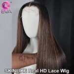 13x6 Highlight Straight Invisible Swiss HD Lace Wig Pre Plucked Hairline Glueless 5x5/6x6 HD Lace Closure Wig Bleached Knots Wig (New)