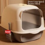 1pcs Pet Cat Litter Box Splash-Proof Toilet Fully Sealed Anti-Leakage Anti-Odor Cat Toilet Drawer Plastic Sandbox Hygiene Tray (New)