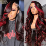 1B/99J Omber Black With Burgundy Highlight Wig 13x4 Body Wave HD Lace Front Wigs 99J Brazilian Glueless Wig Human Hair For Women (New)