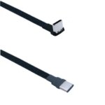 Type C to USB-C 90 Degree Angled adapter cable Power bank flexible cable PD cable charging cable USB C bend flat silicone cable (New)