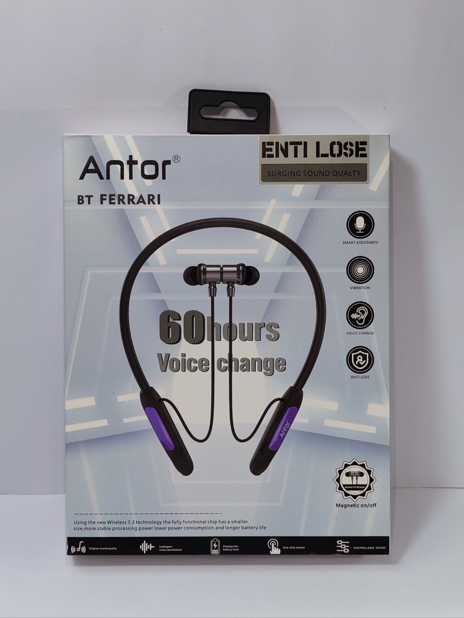 Sab03d192220f40808f236e01fdeaafbeA.jpg Neckband Antor Farrari Wireless Earphone Bluetooth 53 voice Change - Image 1