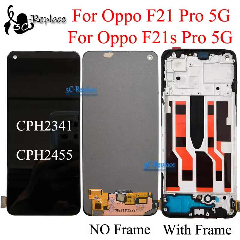 Amoled / TFT Black 6.43 Inch For Oppo F21 Pro 5G F21s Pro LCD Display Touch Screen Digitizer Assembly / With Frame