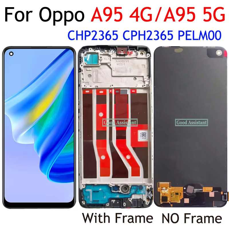 Amoled / TFT Black 6.43 Inch For Oppo A95 4G LCD Display Touch Screen Digitizer Assembly / With Frame For Oppo A95 5G