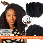 7 Packs 350g Afro Curly Feather Crochet Hair Extension Knotless Crochet Boho Braids Human Hair Miracle Knots Crochet Extension (New)