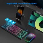 Hebrew Russian Spanish Portuguese Korean RGB Backlight Bluetooth Keyboard IOS roid Windows iPad Samsung Tablet Laptop (New)