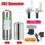 2L/1L Aquarium Fish Tank CO2 Generator Stainless Steel Bottle High Pressure Stainless Steel Gas Cylinder Aquarium Accessories (New)