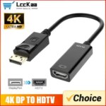 4K DP To HDMI-compatible Cable DisplayPort To HD Adapter Male To Female for Laptop PC Display Port To HDMI-compatible Converter (New)
