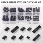85PCS 10 Types NE555 LM324 LM393 UA741 ULN2803 LM358 LM386 NE5532 ULN2003 PC817 Integrated Circuit DIP IC Combination Chip Kit (New)