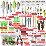 Large Multi-Fishing Bad Kit Shaking Rod Artificial Mixed Color Style Soft Fishing Kit Plastic Metal Bait Fishing Carp Fishing (New)