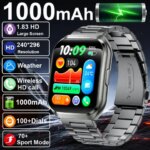 New Smart Watch Man 1000mAh Long Standby Outdoor Smartwatch Men IP68 Waterproof Heart Rate Sport BT Call Big Battery Smart Watch (New)