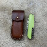 Hand-stitched Knife Case Genuine Leather Scabbard Cover For 91mm Knife Folding Shell Storage Case Protection Shell (New)