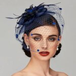 Bride Headwear hat Veil Wedding Hair Accessories Flowers Feather Mesh Veil Face Cover Multi Colors Korea Japan Black White (New)