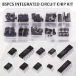 85PCS Integrated Circuit Chip Kit 10 Specifications IC-NE555 IC-LM324 IC-LM358 DIP Single Precision Timer Combination kit (New)