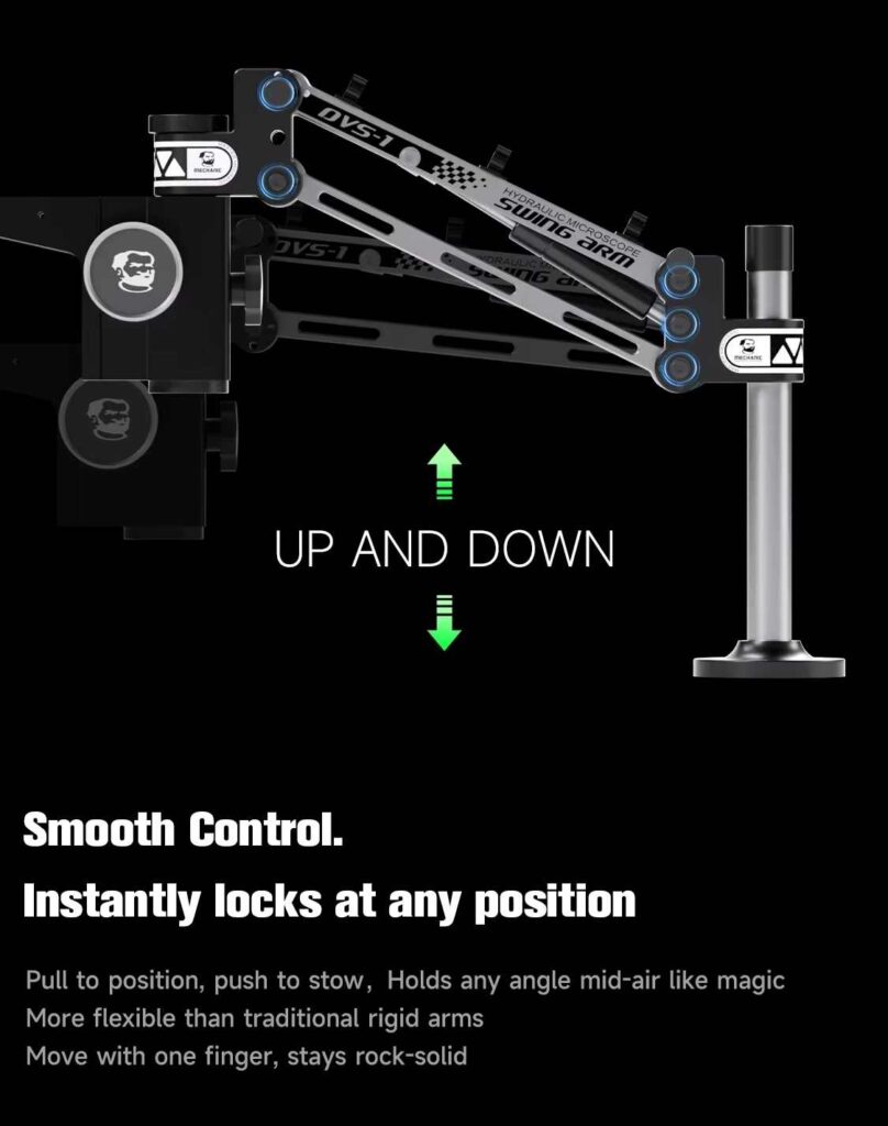 MECHANIC DVS1 Microscope Swing Arm Bracket Flexible Folding 360 °Adjustable for Mobile Phone PCB Repair Microscope Support Arm